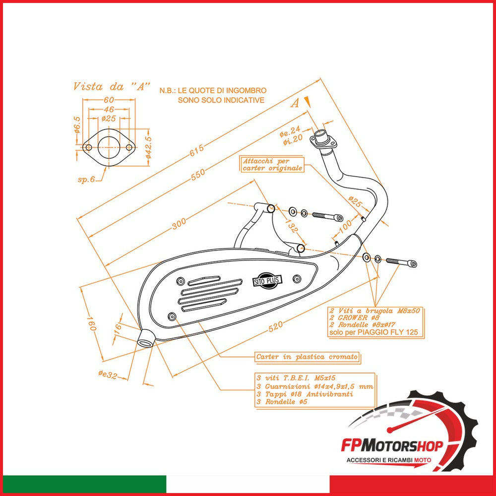 MARMITTA SITOPLUS PIAGGIO LIBERTY 125/150/200 0265 APRILIA
