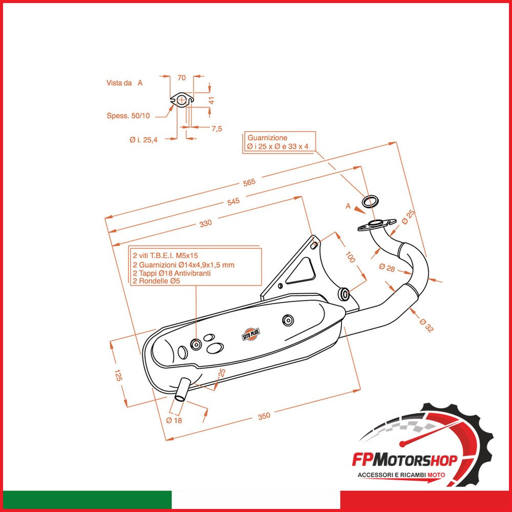 MARMITTA SITOPLUS APRILIA SCARABEO 50 0573 DT 1993-1997