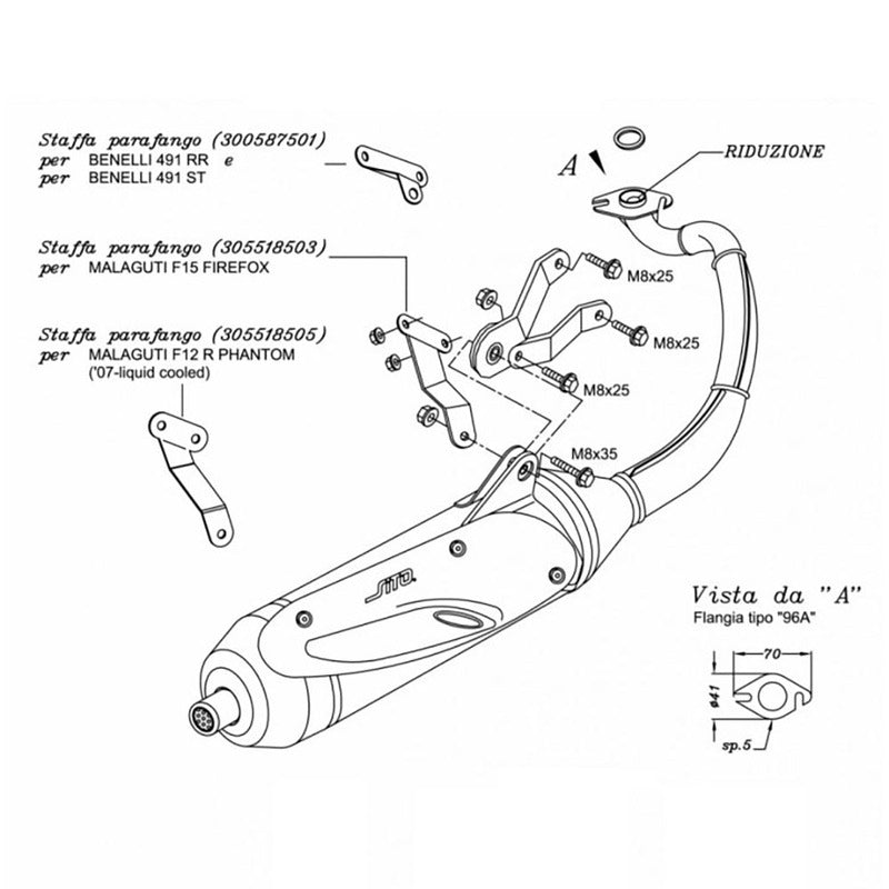 MARMITTA SITO YAMAHA AEROX 50 0587 1997-1999 MBK MALAGUTI