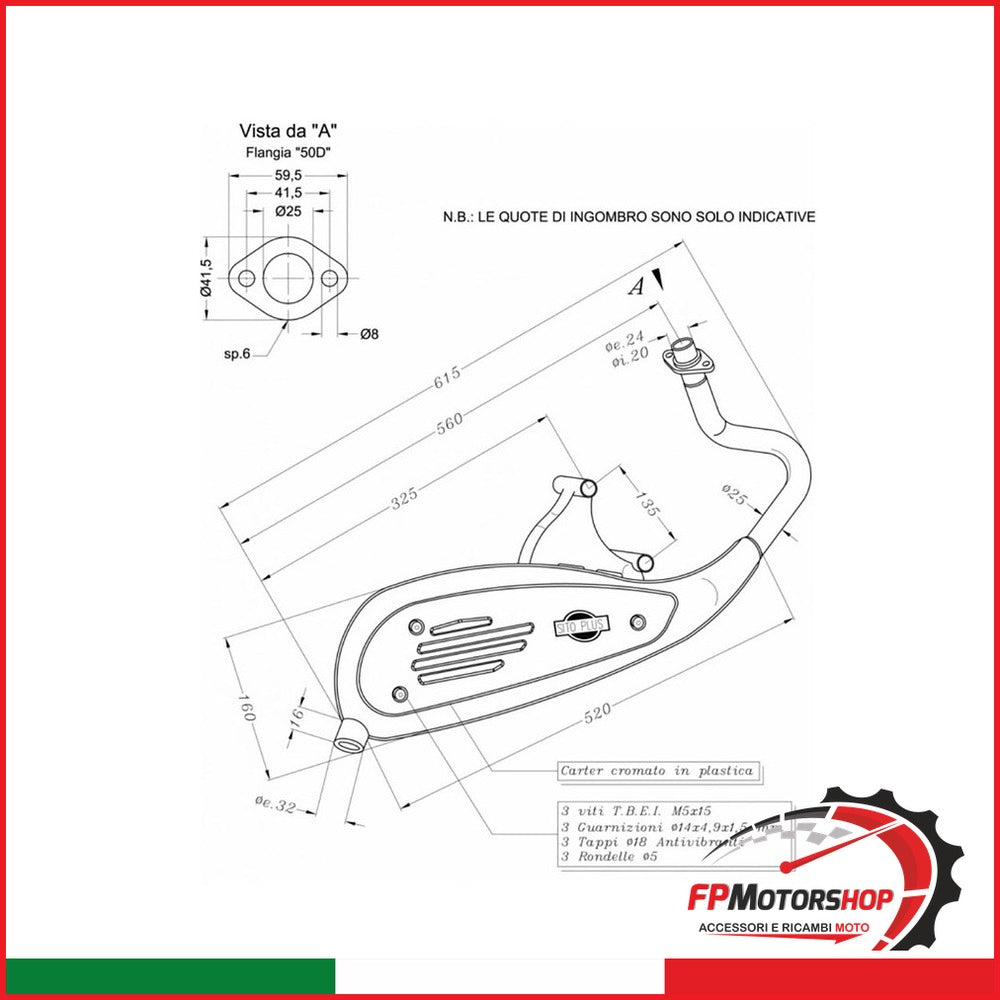 MARMITTA SITOPLUS PIAGGIO LIBERTY 50 BREMBO 0713 4T