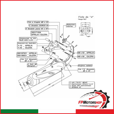 MARMITTA SITO APRILIA SR 50 BREMBO 0732 R FACTORY 2004-2012