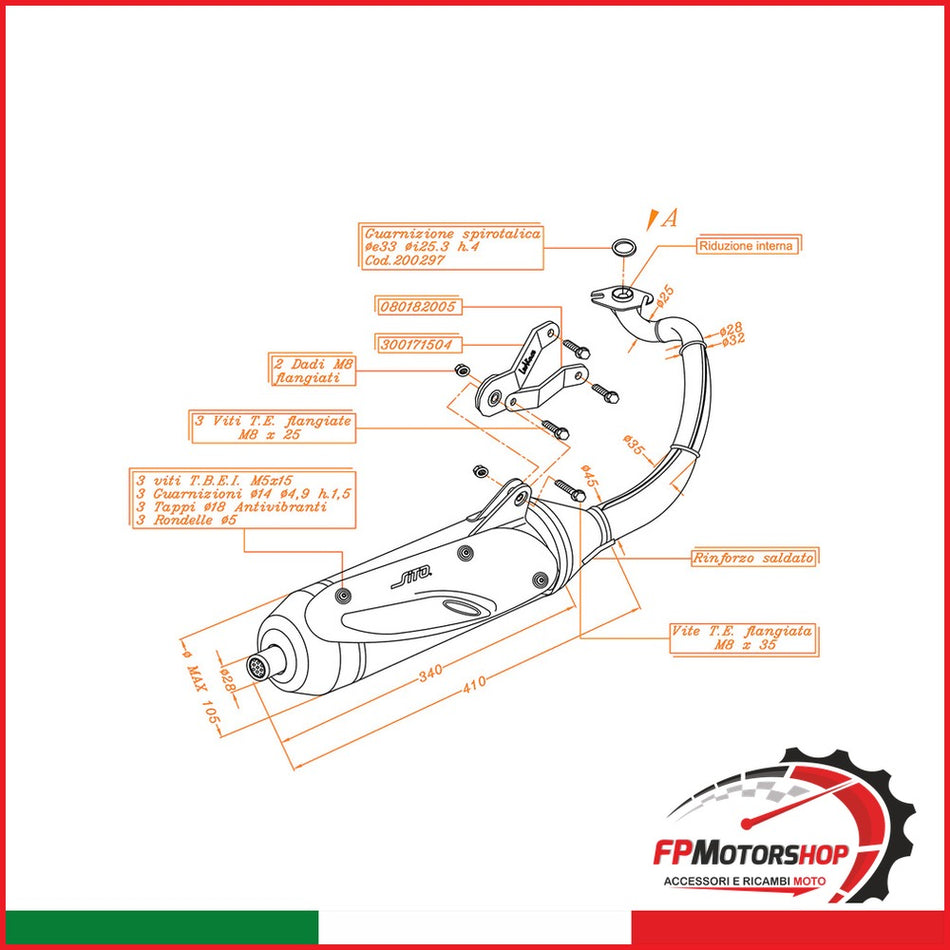 MARMITTA SITO YAMAHA NEO S BREMBO 0734 50 2002-2012
