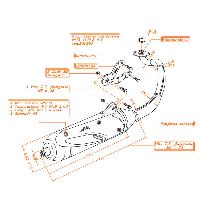 MARMITTA SITO YAMAHA NEO S BREMBO 0734 50 2002-2012