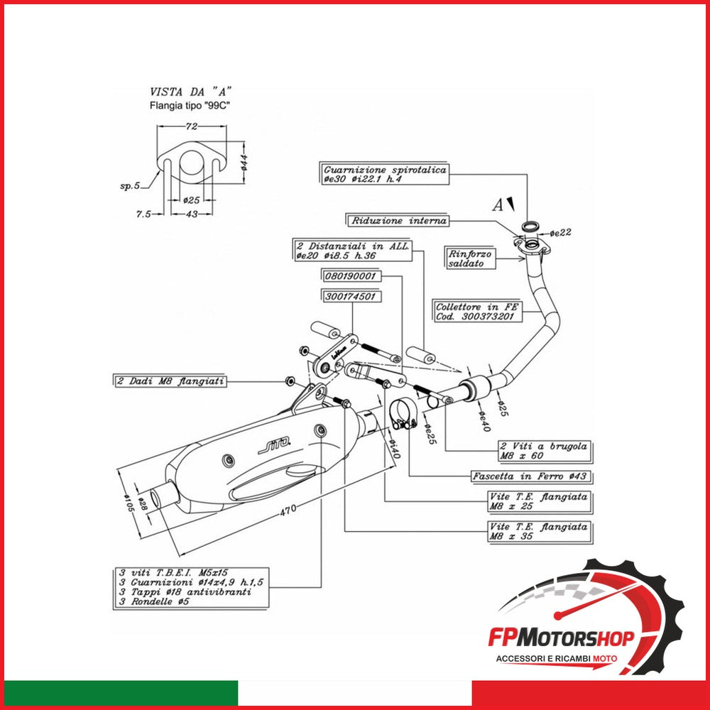 MARMITTA SITO KYMCO AGILITY 50 BREMBO 0737 R12 4T 2007-2012