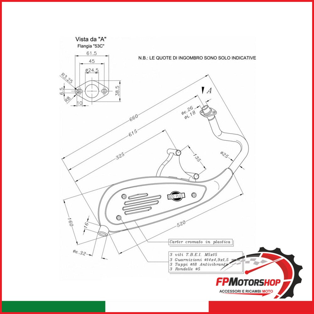 MARMITTA SITOPLUS PIAGGIO VESPA LX BREMBO 0745 50 4T 4V 2009-2014