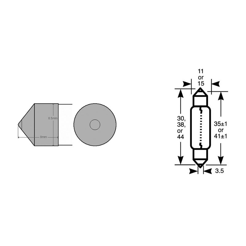 SCATOLA 10PZ LAMP.SILURO 6V10W 15X44 SV8,5-8 RIATEC E034745 - foto originale