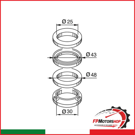 KIT RALLE STERZO PER MBK OKYAMI V739100217 BOOSTER CYGNUS 100 CUSCINETTI YAMAHA