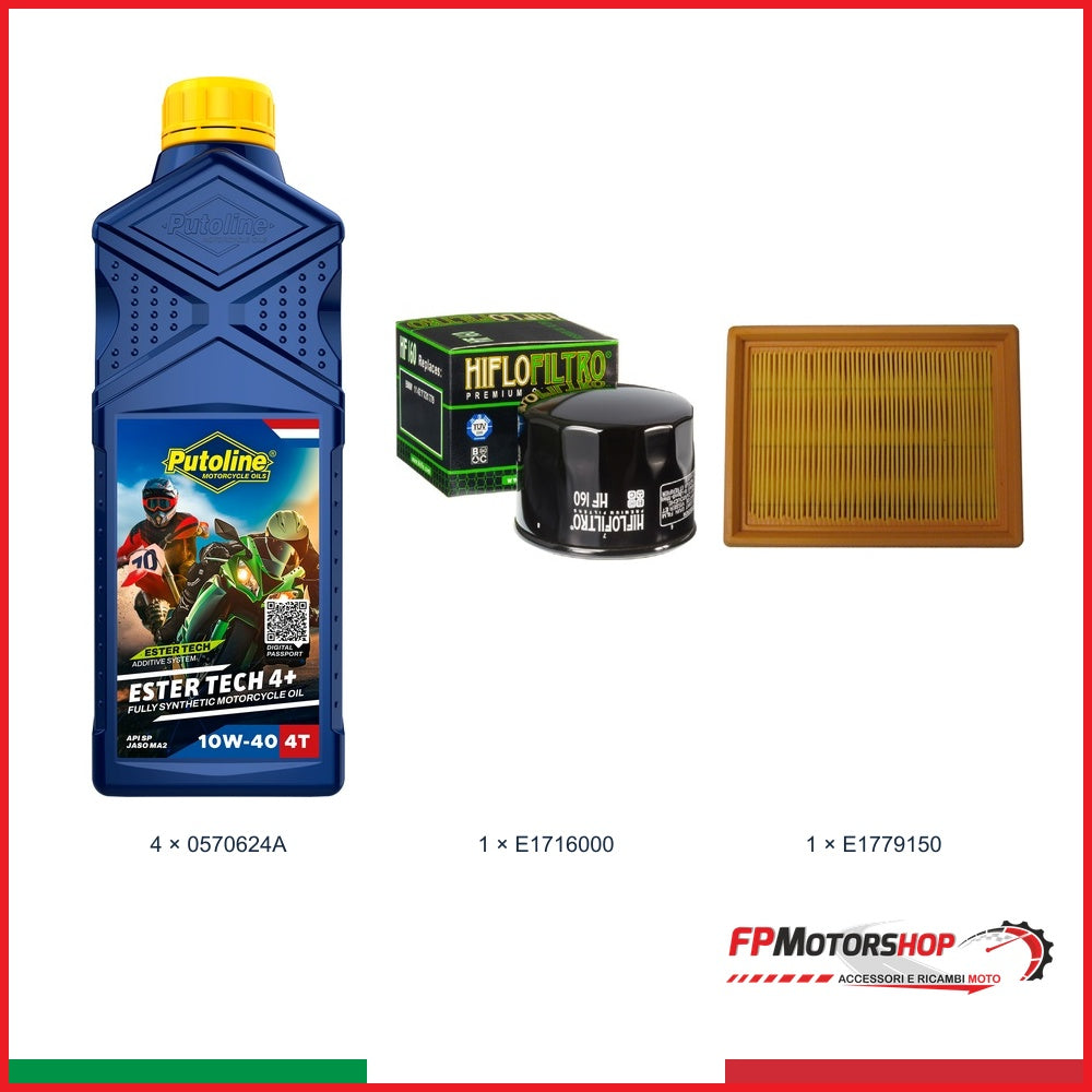 Kit TAGLIANDO BMW — PUTOLINE — PUTOLINE 10w-40 — 4 pz — Olio + filtro olio E1716000 + filtro aria E1779150