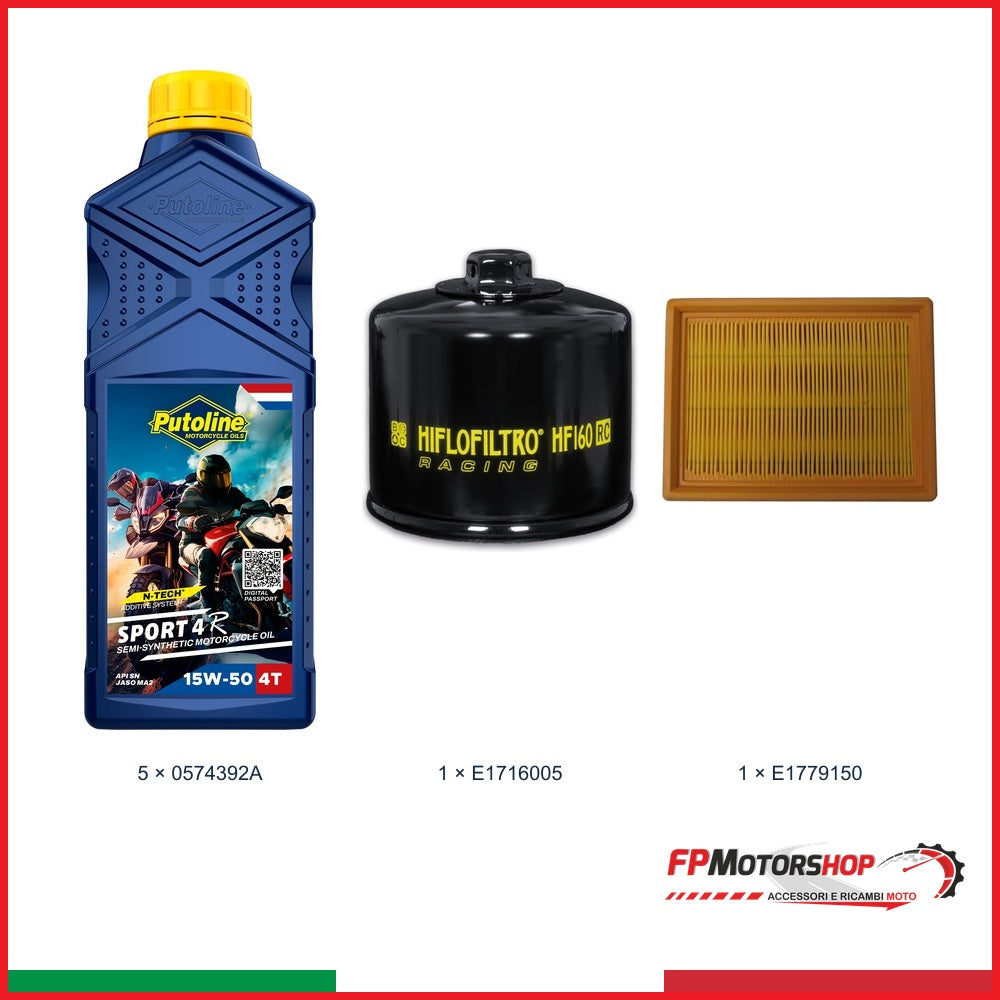 Kit TAGLIANDO BMW — PUTOLINE — PUTOLINE 15w-50 — 5 pz — Olio + filtro olio E1716005 + filtro aria E1779150