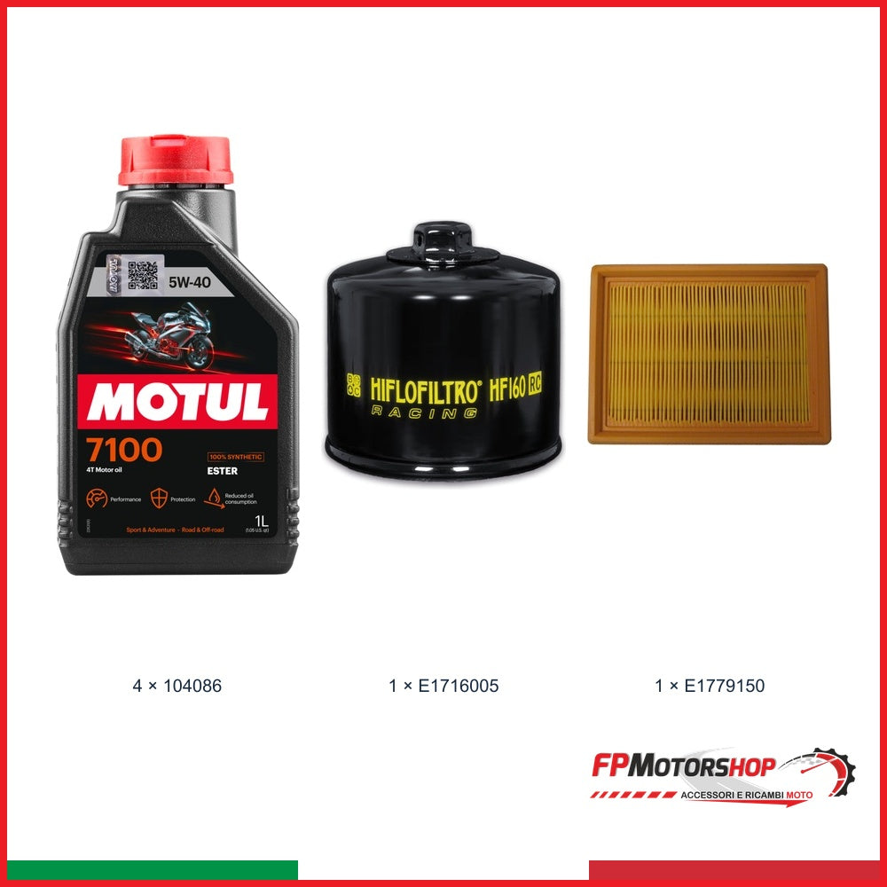 Kit TAGLIANDO BMW — MOTUL — MOTUL 7100 5W-40 — 4 pz — Articolo + opzionale 1 E1716005 + opzionale 2 E1779150