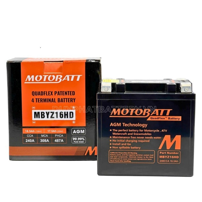 BATTERIA AGM GEL PER MOTO 12V MOTOBATT MBYZ16HD YZ16H BMW R1200 GS 04-19 SUZUKI