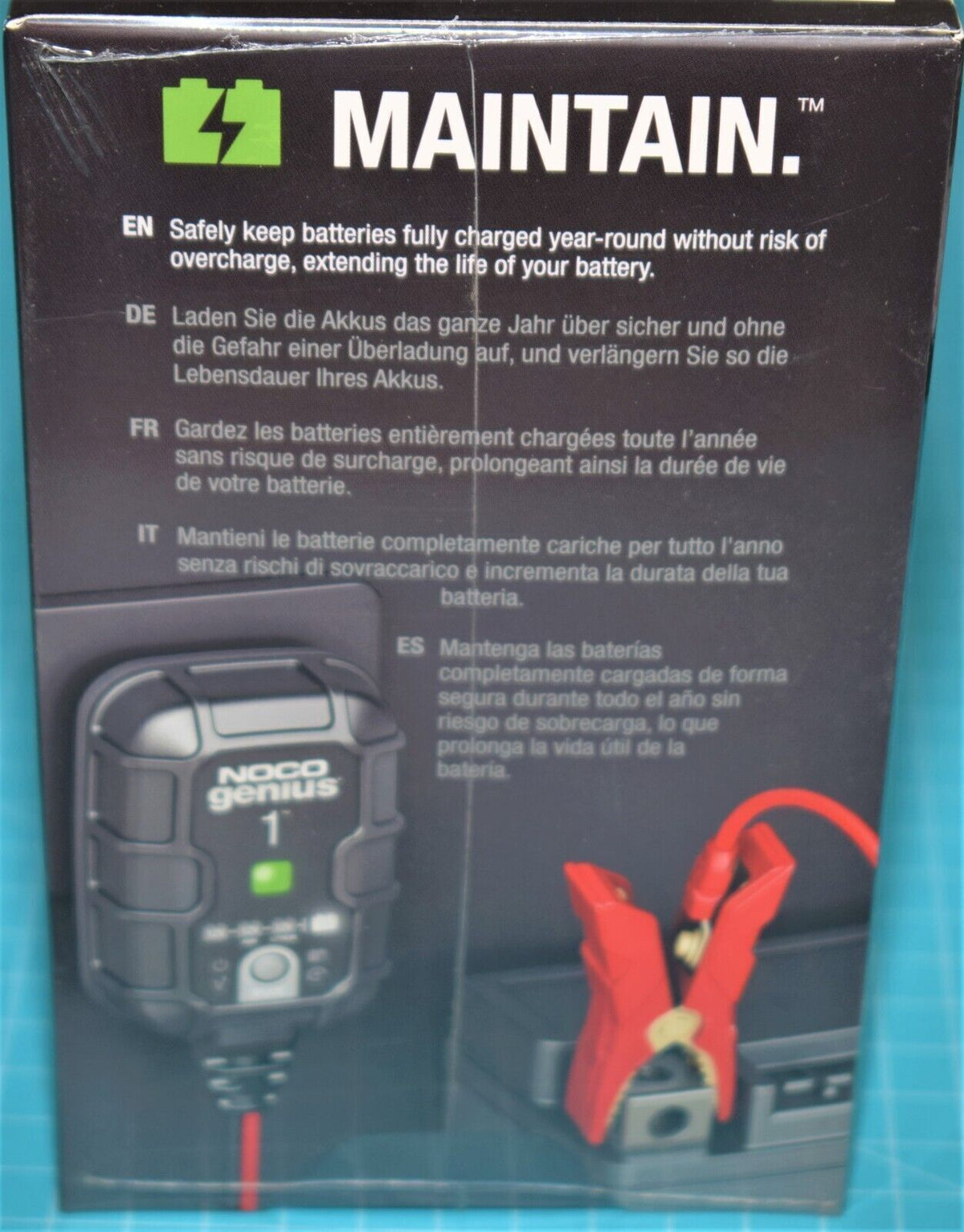 CARICABATTERIA CARICA MANTENITORE BATTERIA AUTOMATICO 12V 1A PER MOTO      