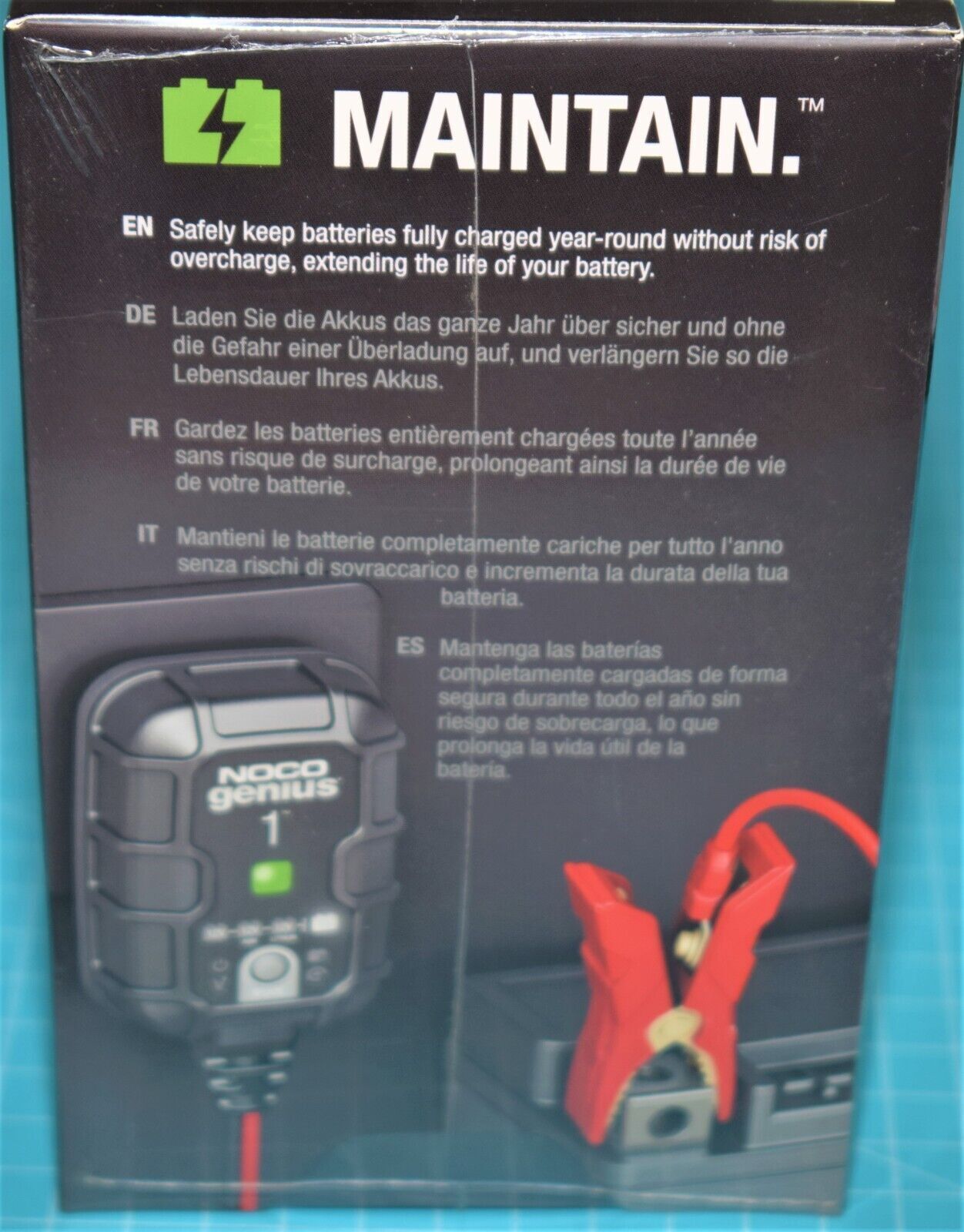 CARICABATTERIA CARICA MANTENITORE BATTERIA AUTOMATICO 12V 1A PER MOTO      