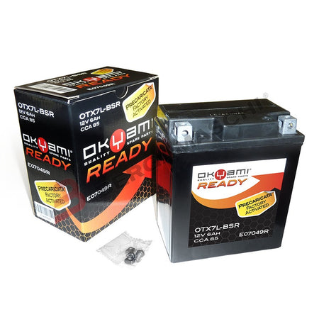 BATTERIA AGM GEL OKYAMI OTX7L-BSR SIGILLATA YTX7L 12V 6 Ah PER MOTO SCOOTER