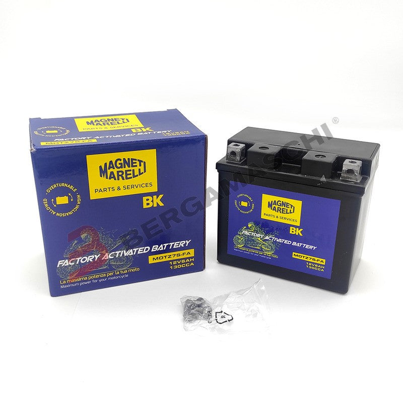 BATTERIA AGM GEL MARELLI PRECARICATA SIGILLATA 12V 6 Ah YTZ7S PER MOTO KTM EXC