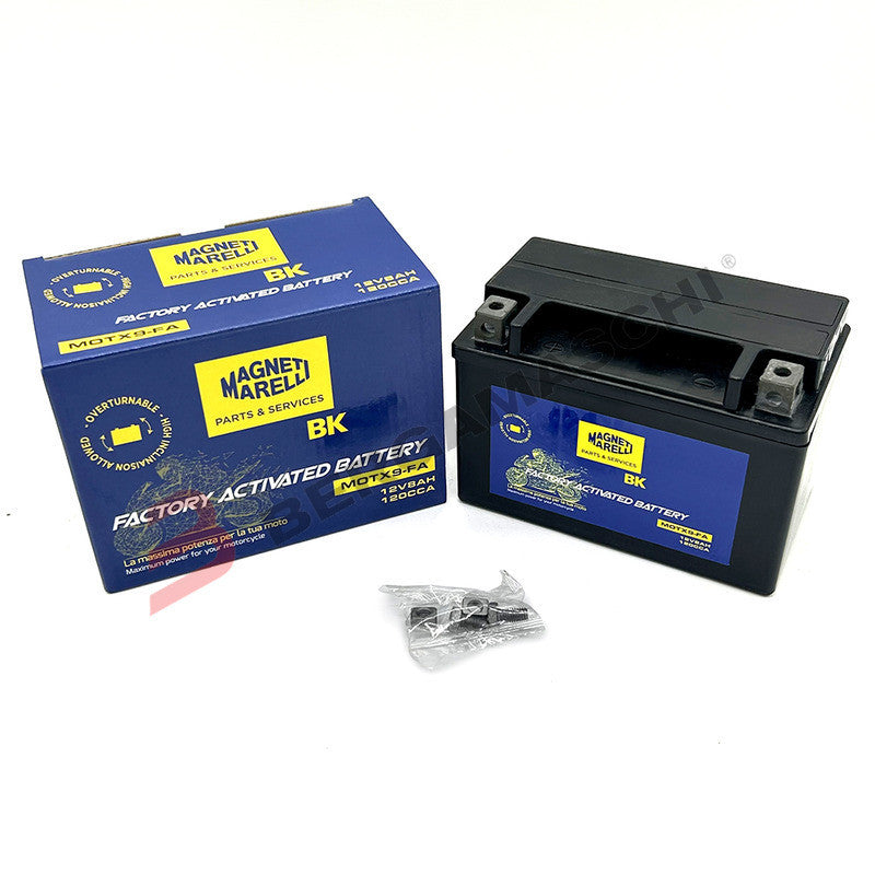 BATTERIA AGM GEL PER MOTO MARELLI YTX9 12V 8 Ah SUZUKI GSX-R 04>05 XMAX 250 05>