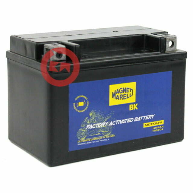 BATTERIA AGM GEL PER MOTO MARELLI YTX9 12V 8 Ah SUZUKI GSX-R 04>05 XMAX 250 05>