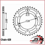 CORONA TRASMISSIONE PER MOTO JT 804 Z53 JTR804.53 53 DENTI PASSO 428