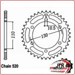 CORONA TRASMISSIONE PER MOTO JT 486 Z45 ZBK NERO JTR486.45ZBK 45 DENTI YAMAHA R1