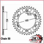 CORONA TRASMISSIONE PER MOTO JT 1306 Z42 ZBK NERO JTR1306.42ZBK 42 DENTI HONDA
