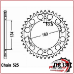 CORONA TRASMISSIONE PER MOTO JT 1307 Z41 ZBK NERO JTR1307.41ZBK 41 DENTI HONDA