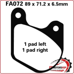 PASTIGLIE FRENI PER MOTO HARLEY XL 79> POSTERIORE FLT 80> EBC FA072 ORGANICA