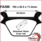 PASTIGLIE FRENI PER MOTO FXST 87>99 POSTERIORE EBC FA200 HARLEY XL/XLH SPORTSTER