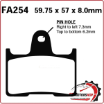 PASTIGLIE FRENI PER MOTO KAWASAKI ZX-7RR 96>99 POSTERIORE EBC FA254 ORGANICA