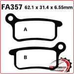 PASTIGLIE FRENI PER MOTO KTM SX 65/85 ANTERIORE 02> EBC FA357TT ORGANICA