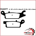 PASTIGLIE FRENI PER QUAD YFM 700 GRIZZLY 07> ANTERIORE SX EBC FA443TT ORGANICA