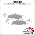 PASTIGLIE PASTICCHE FRENO PER MOTO FDB2080SG KAWASAKI KX 80/100 R 97>00 QUAD