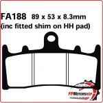 PASTIGLIE FRENO PER MOTO SUZUKI GSX-R 1000 01 ANTERIORE EBC FA188HH SINTERIZZATA