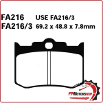 PASTIGLIE FRENO PER MOTO PINZA PERFORMANCE MACH 4 PISTONCINI FA216/3HH SINTER