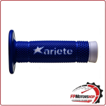 COPPIA MANOPOLE MANUBRIO PER MOTO CROSS VULCAN BIANCO- BLU ARIETE 02643-BA