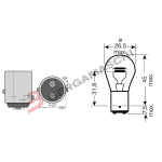 SCATOLA 10PZ LAMPADE LAMPADINE BILUX 6V 21/5W BAY15D P21/5W POSIZIONE MOTO