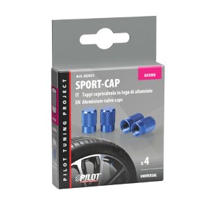 Sport-Cap, set 4 tappi coprivalvola - Blu