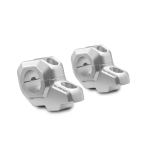 Riser manubrio inclinati Ã˜ 28 mm A=30 mm. Posa a 22 mm. Argento.