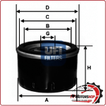 FILTRO OLIO PER MOTO MINICAR AIXAM 500.5/LIGIER/CASALINI UFI 23.262.00